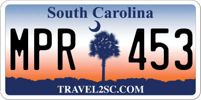 SC license plate MPR453