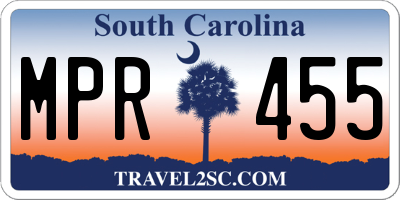 SC license plate MPR455