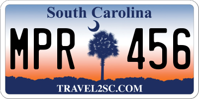 SC license plate MPR456