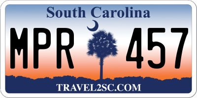 SC license plate MPR457