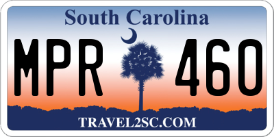 SC license plate MPR460