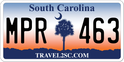 SC license plate MPR463