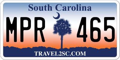 SC license plate MPR465