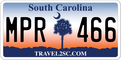 SC license plate MPR466