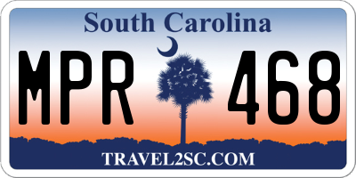 SC license plate MPR468