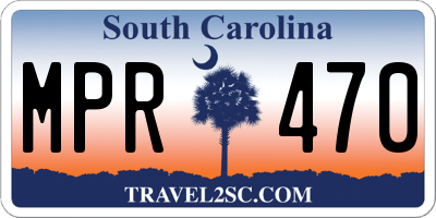 SC license plate MPR470