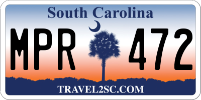 SC license plate MPR472
