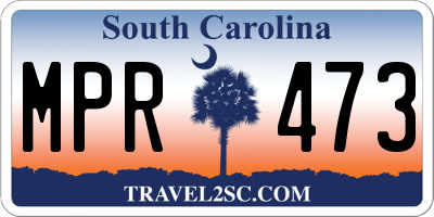 SC license plate MPR473