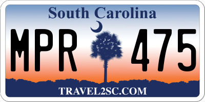 SC license plate MPR475