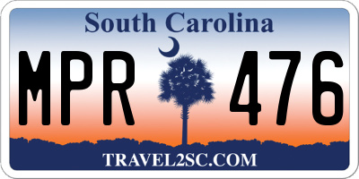 SC license plate MPR476