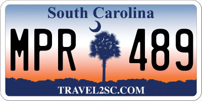 SC license plate MPR489
