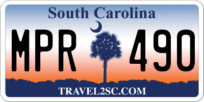 SC license plate MPR490