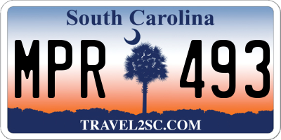 SC license plate MPR493