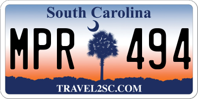 SC license plate MPR494