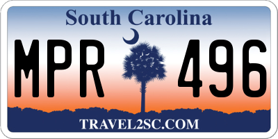SC license plate MPR496