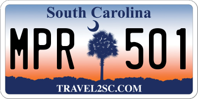 SC license plate MPR501