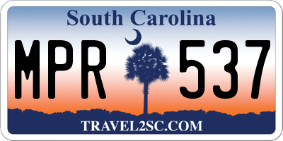 SC license plate MPR537
