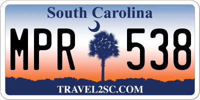 SC license plate MPR538
