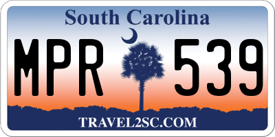 SC license plate MPR539