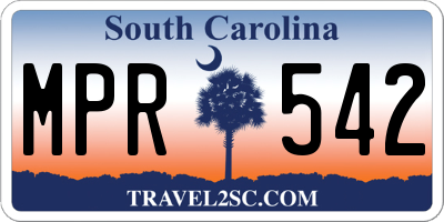 SC license plate MPR542