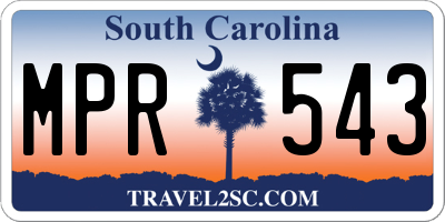 SC license plate MPR543