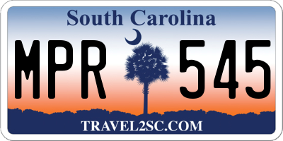 SC license plate MPR545