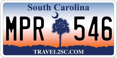 SC license plate MPR546