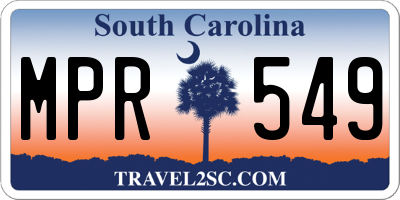 SC license plate MPR549