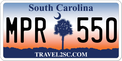 SC license plate MPR550