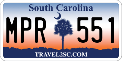 SC license plate MPR551