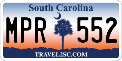 SC license plate MPR552