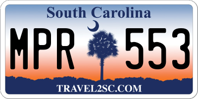 SC license plate MPR553