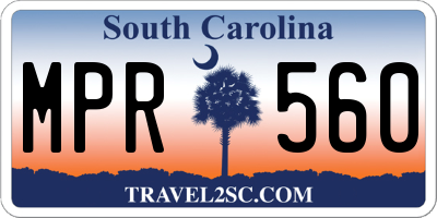 SC license plate MPR560