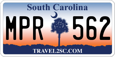 SC license plate MPR562