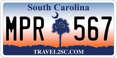 SC license plate MPR567