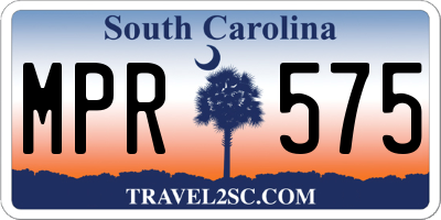 SC license plate MPR575