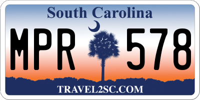 SC license plate MPR578