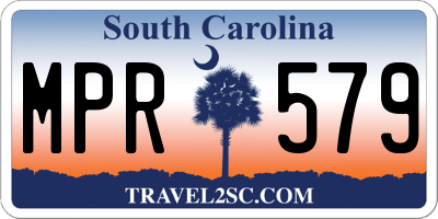 SC license plate MPR579