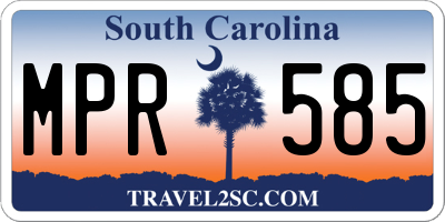 SC license plate MPR585