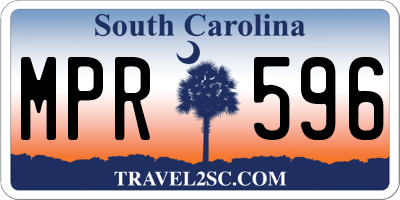 SC license plate MPR596
