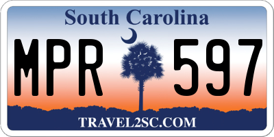 SC license plate MPR597