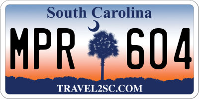 SC license plate MPR604