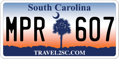 SC license plate MPR607