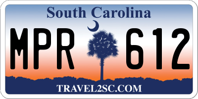 SC license plate MPR612