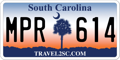 SC license plate MPR614