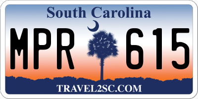 SC license plate MPR615