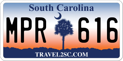 SC license plate MPR616