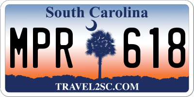 SC license plate MPR618