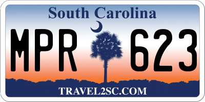 SC license plate MPR623