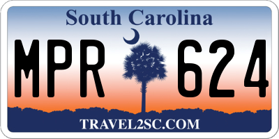 SC license plate MPR624
